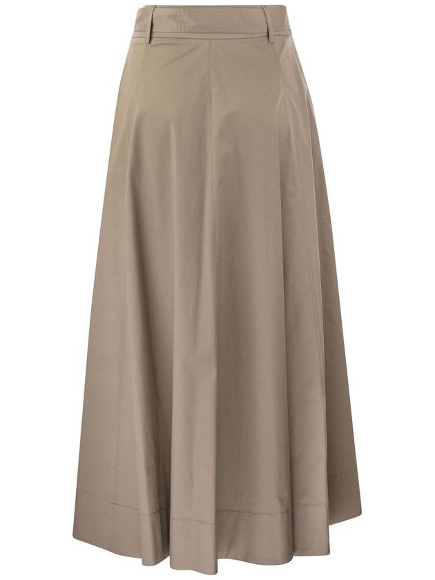 PESERICO 페세리코 여성 Long skirt in lightweight stretch cotton satin